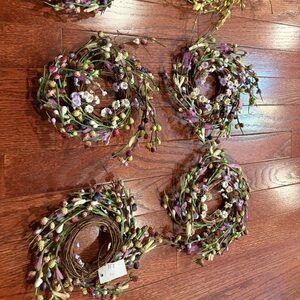 6 Colorful Floral Wreath Set